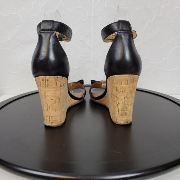 Marc by Marc Jacobs Logo Disc Womens Sandals Size 9 Black Cork Leather Wedge - Picture 4 of 16